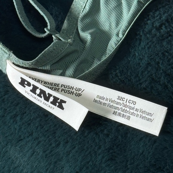 NWOT / *PINK* Push-Up Green Bra / 32C - Picture 5 of 6